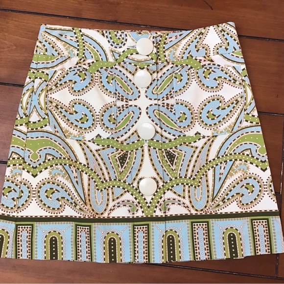 J. Crew Dresses & Skirts - J Crew Stylish Green and Blue Patterned Skirt size 2